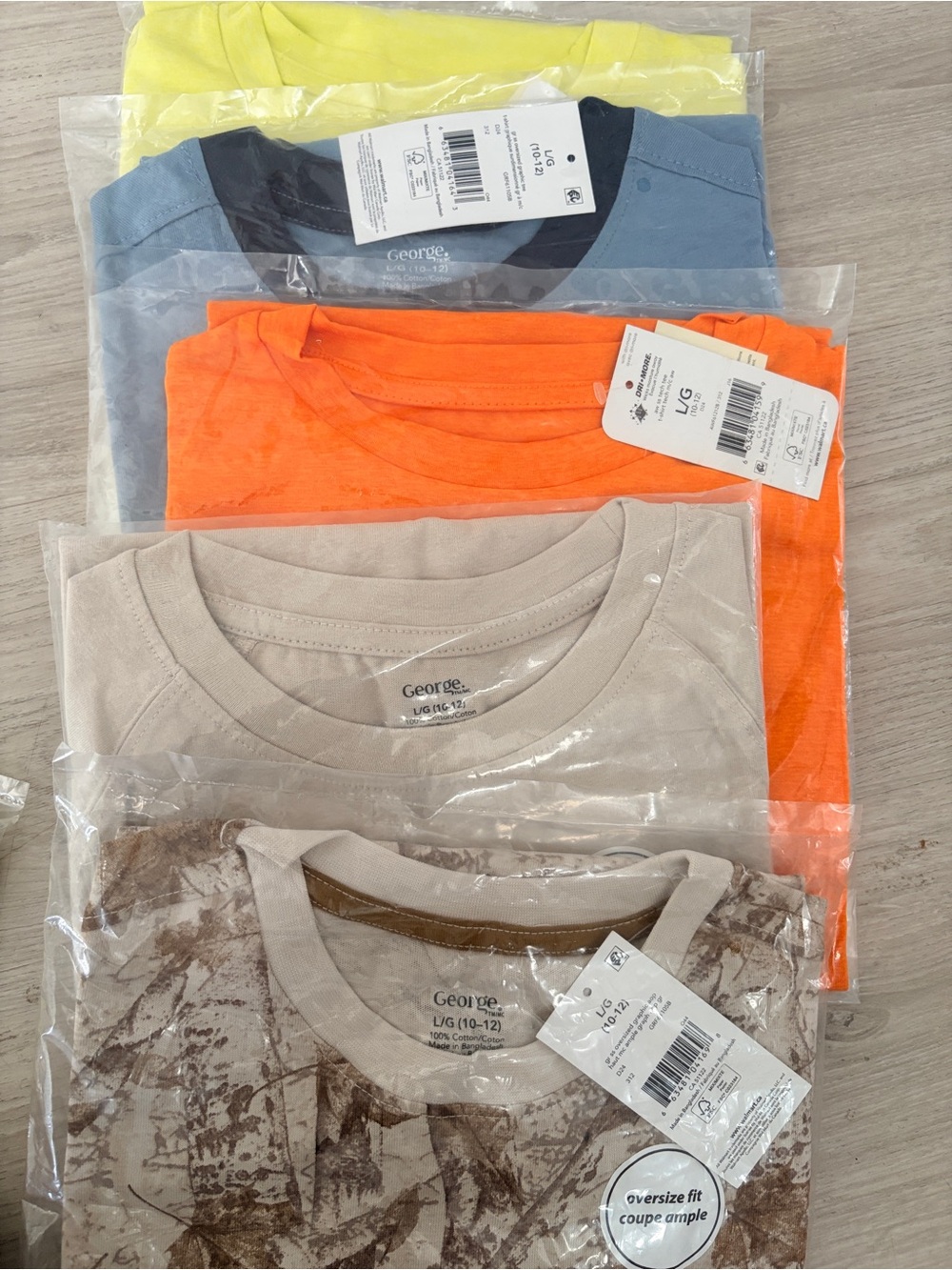 Boys’ T-Shirt Bundle 5PC George Athletic Works Size L 10-12 NWT